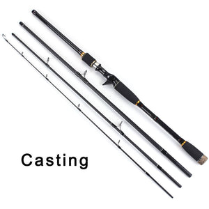 TOMA  2.1m 2.4m 2.7m 3.0m 100% Carbon Fiber Rod Spinning/Casting Travel Rod 4 Sections
