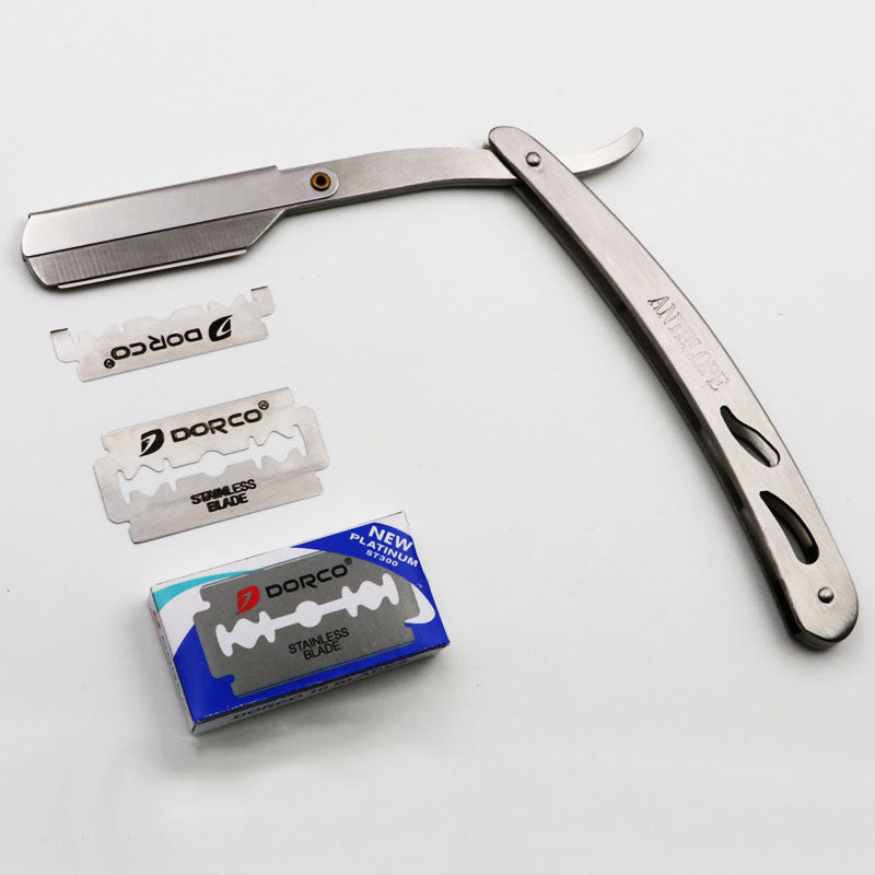 Stainless Steel Straight  Razor Folding with 10 Blades